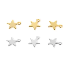 20pcs Stainless Steel Blank Small Stars Charms Bracelet Necklace Jewelry Pendants Fashion Accessories for DIY Jewelry Making