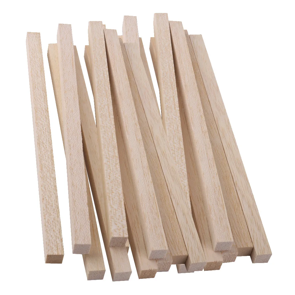 20pcs Craft Sticks  Rods Balsa Wooden Wood Working 200mm X 10mm