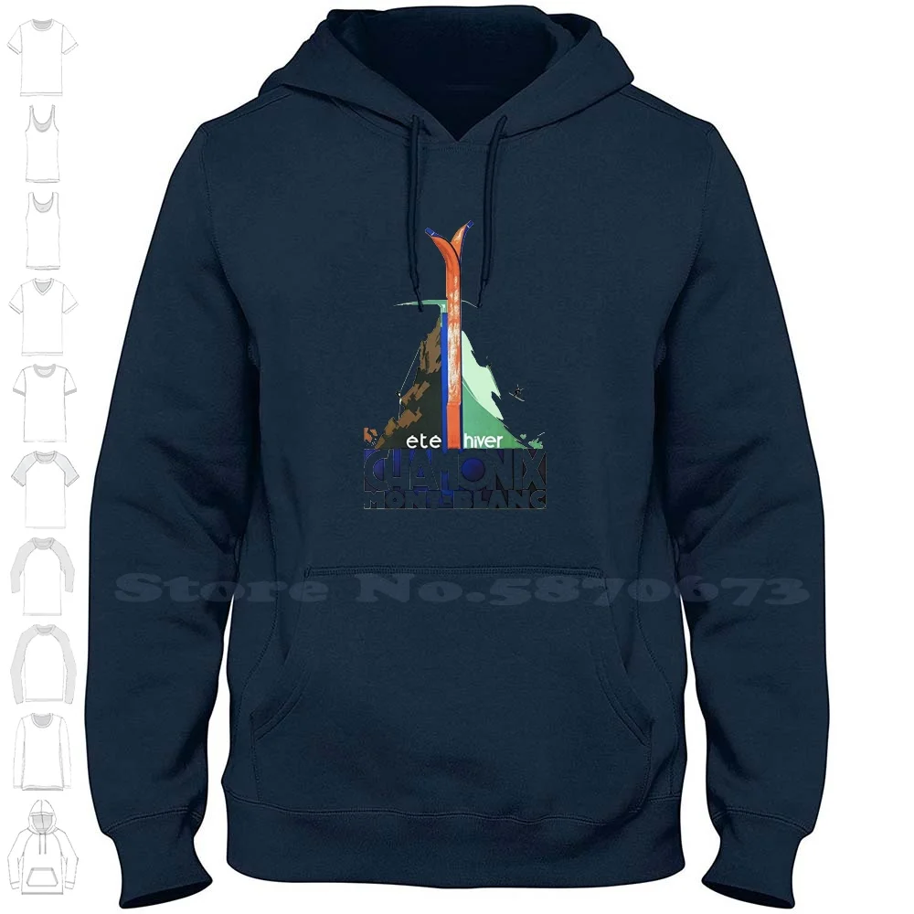 Chamonix 100% Cotton Hoodie T-Shirt Alps Alpes Mountain Trail Alpinism Shop Mountain The Massif Ski Mountain Trekking Ski Shop