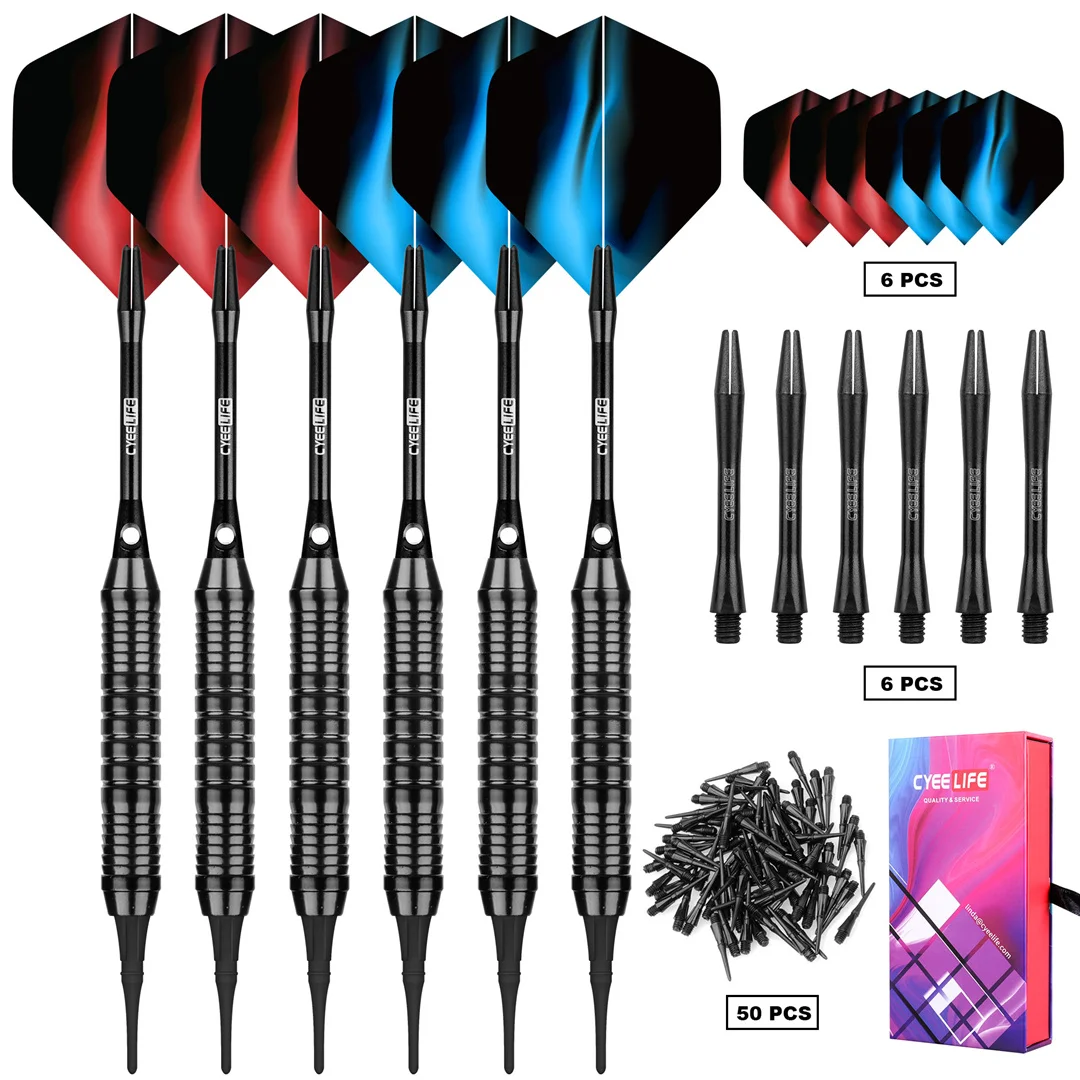 CyeeLife 18g Darts Set Multiple Styles Darts Flights Professional Soft Plastic Tips Set For Electronic Dartboard Accessories