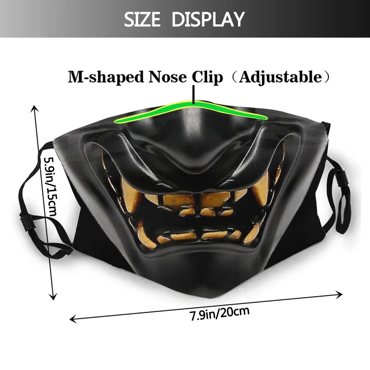 Oni Dark Samurai Unisex Dust-proof Mouth Cover Mask Dark Souls Demon's Souls Horror Game With Filters Protection Respirator