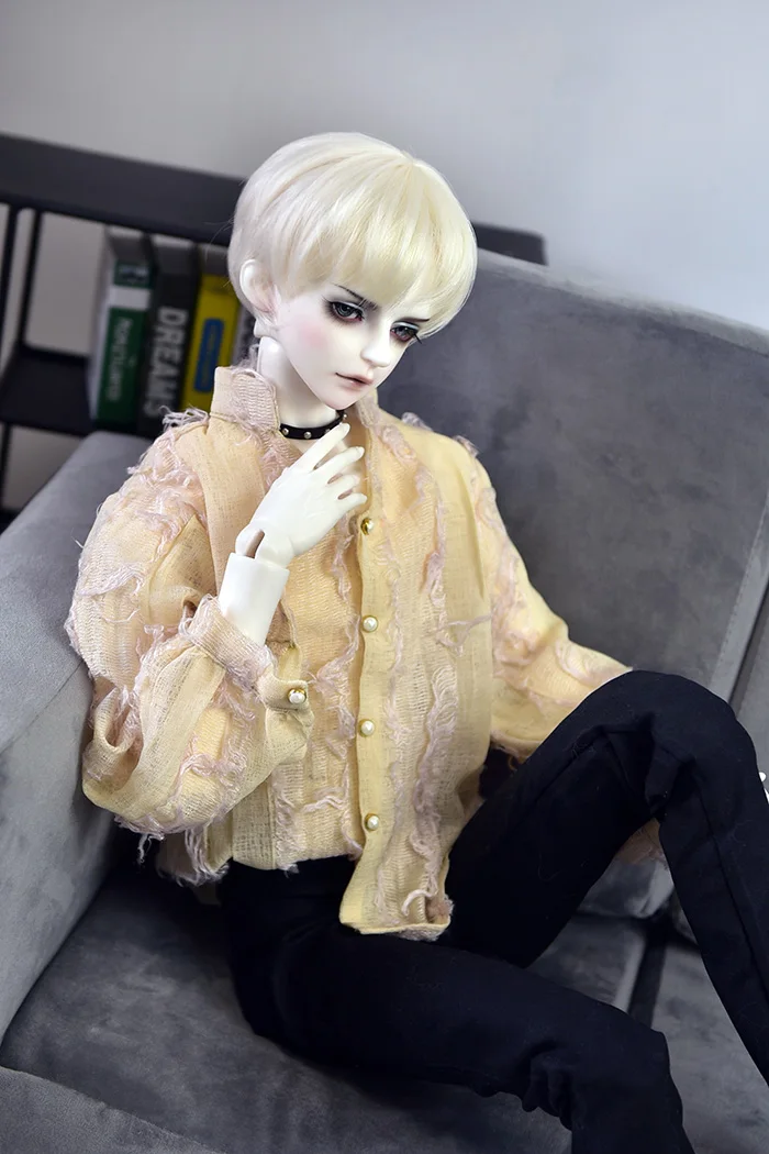 BJD Doll clothes apply to uncle size collar tassel lantern sleeve casual shirt doll accessories