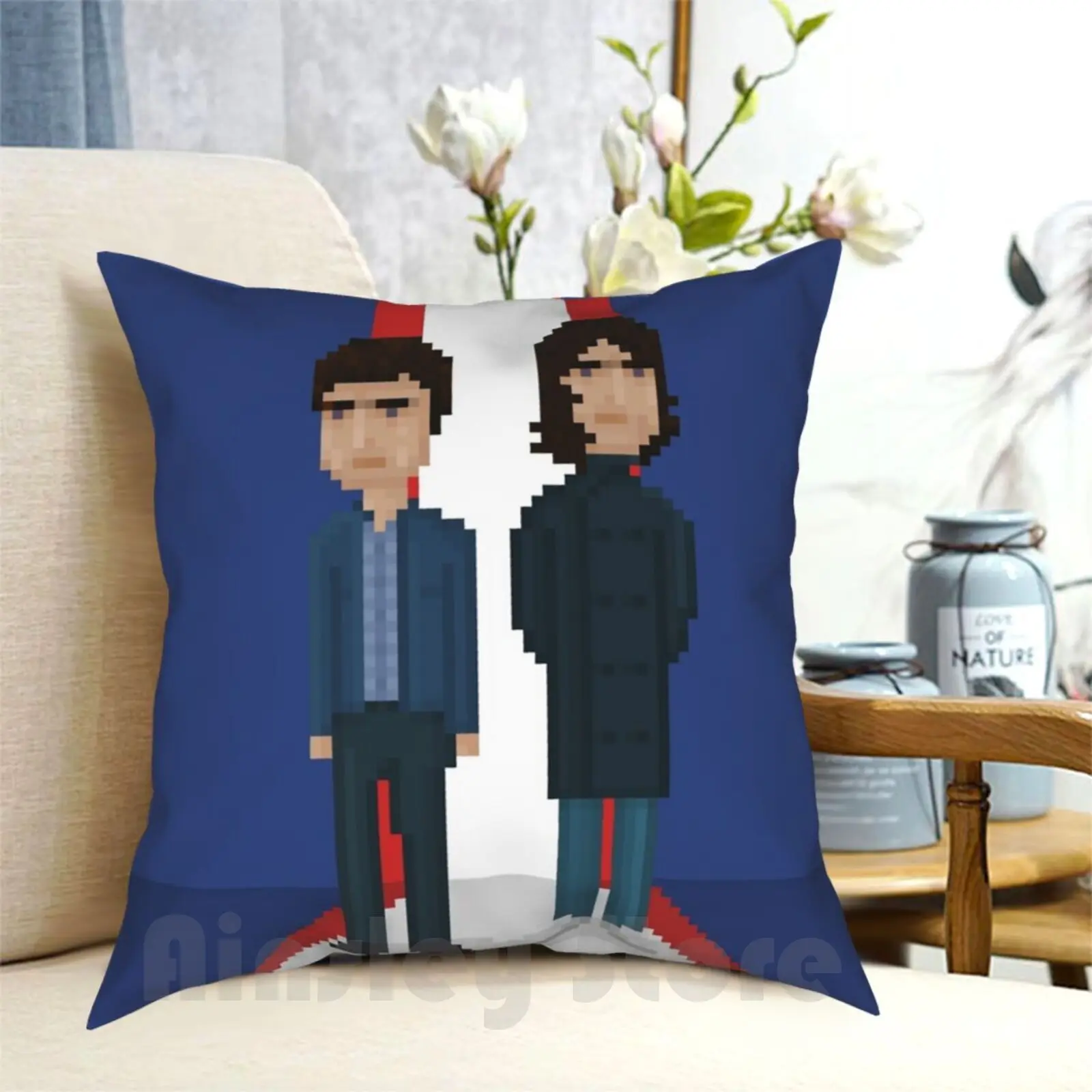 Funda de almohada con estampado de hermanos, funda de almohada suave DIY para el hogar, hermanos Pop Brit Britpop inglés Liam Liam Gallagher Noel Band