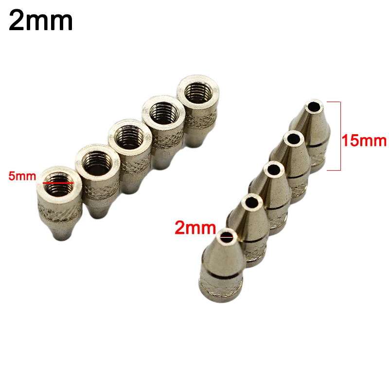 전기 진공 납땜 흡입기 및 탈납땜 펌프용 금속 납땜 용접 팁, 노즐 인두 팁, 2mm, 세트당 10 개