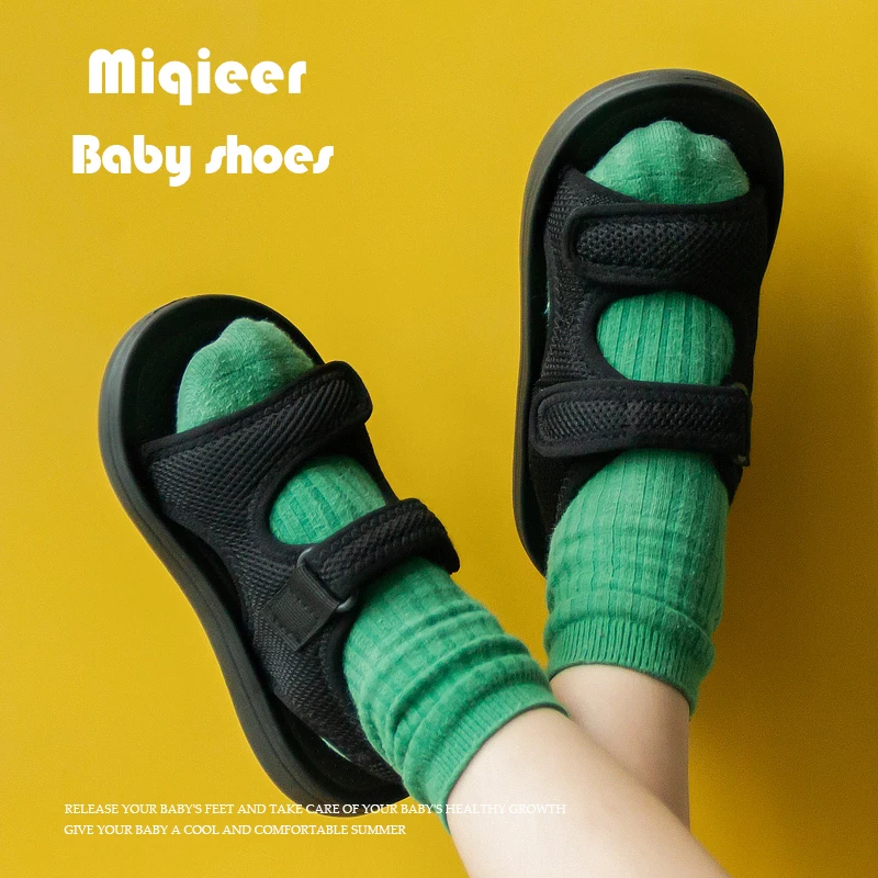 Sandalias antideslizantes para niños y niñas, zapatos informales súper ligeros de malla, zapatos suaves para bebés, sandalias de playa de verano