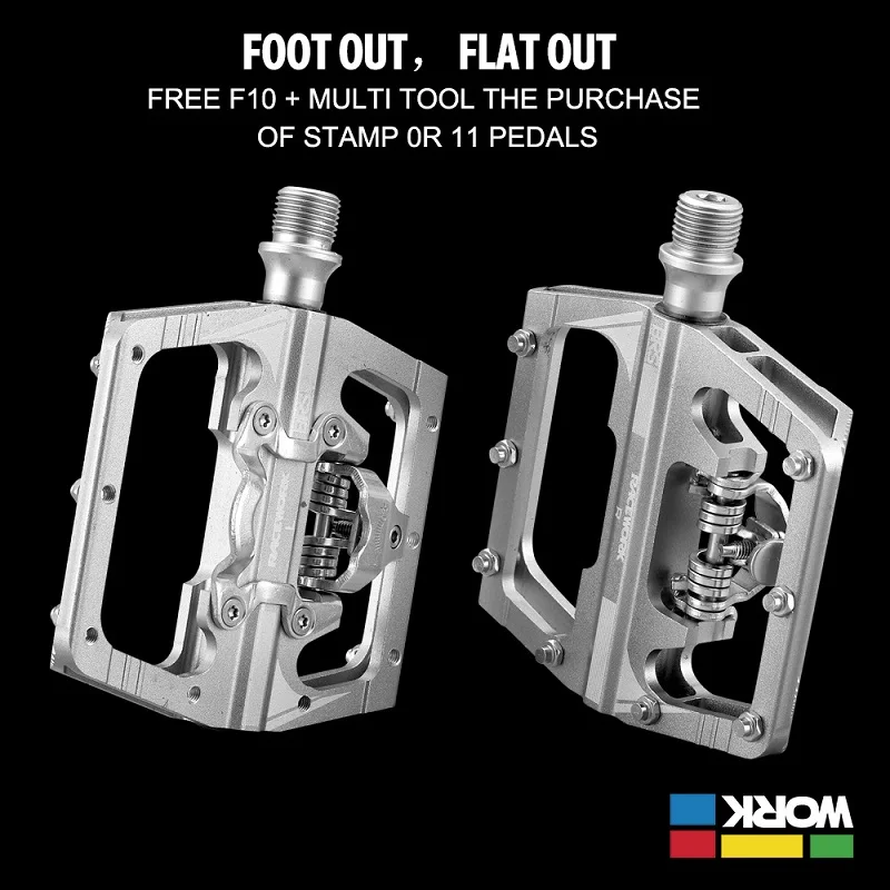 RACEWORK M215 Pedals For Bicycle Footrest Mtb Mixed Pedals Clip Mountain Bike Foot Rest Double Function Spd Aluminum Footrest