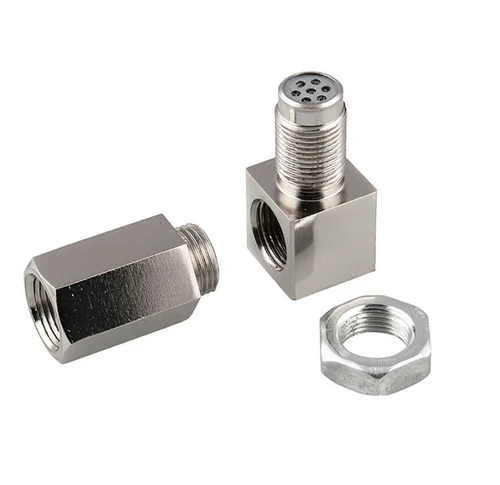 Imagen 2 del producto Mini convertidor catalítico, luz de motor de verificación CEL de 90 grados, Sensor de oxígeno O2, adaptador espaciador Universal