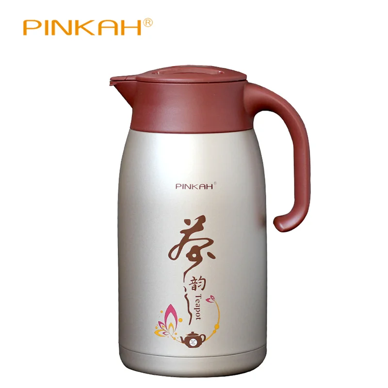 PINKAH Hot Sale 1L/1.5L Household Coffee Thermos Business Office Vacuum Teapot 304 Stainless Steel Travel Insulation Kettle