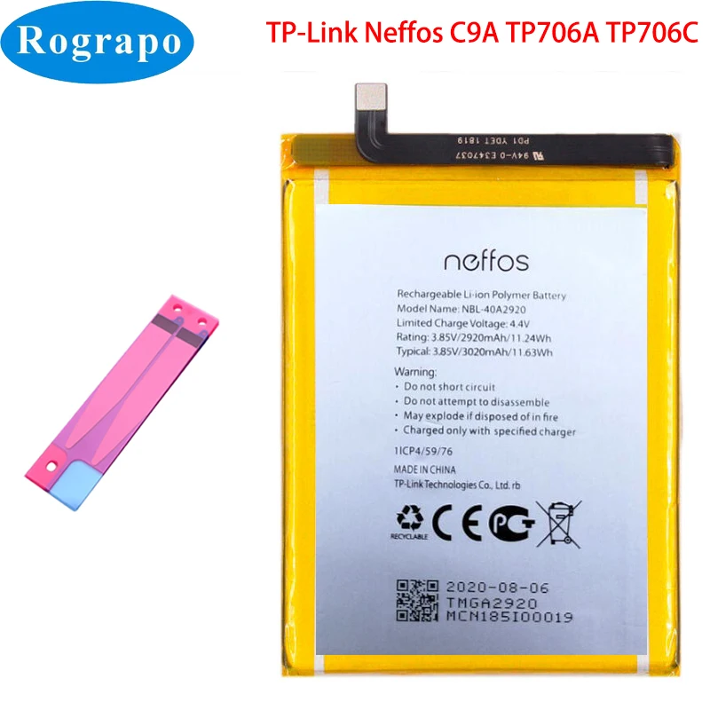 Batería de teléfono NBL-35B3000 NBL-40A2920 NBL-38A2500, para NBL-38A2250, Neffos X9, C7, Y7, C9, C9A, C7S, X20 Pro, X1 Lite, Max, C5S