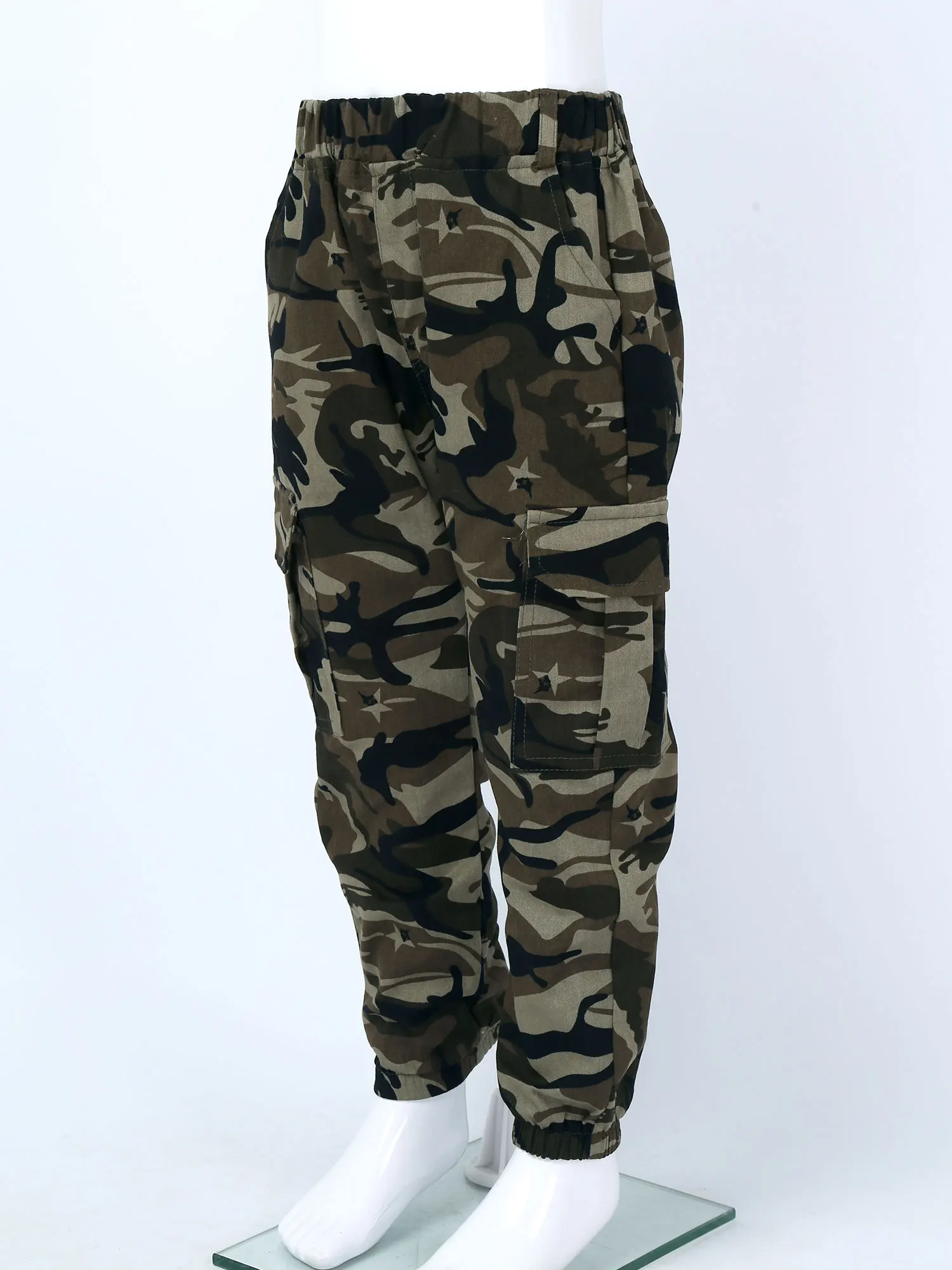 Oyolan 2021 Children Boys Cotton Sport Pants Casual Camouflage Printed Teenage Girls Cargo Pants Kids Trousers Military Pants