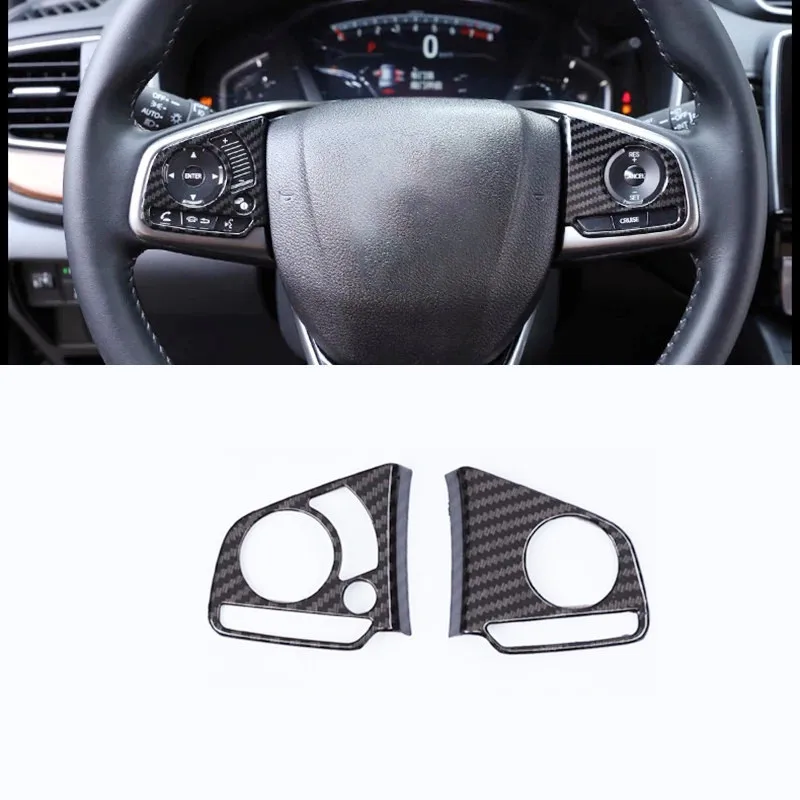 

For Honda CR-V CRV 2017 2018 ABS Carbon Fiber Steering Wheel Button Decorative sticker Cover Trim Car styling accessories