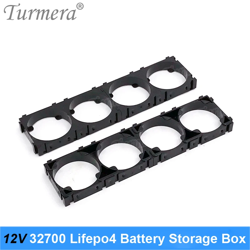 Turmera 12V 32700 Lifepo4 Battery Storage Box 4S 20A BMS Nickel with Holder for Uninterrupted Power Supply or 12V Motorcycle Use