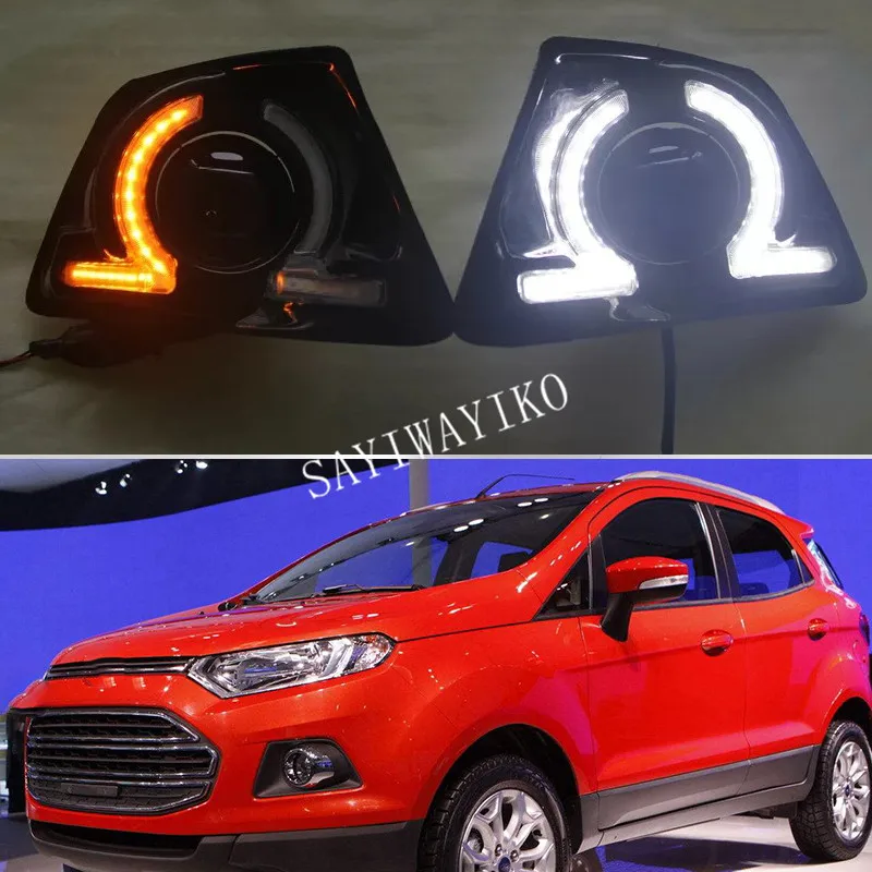 

1Pair LED DRL waterproof Daylight drl Daytime Running lights For Ford Ecosport 2013 2014 driving lamp