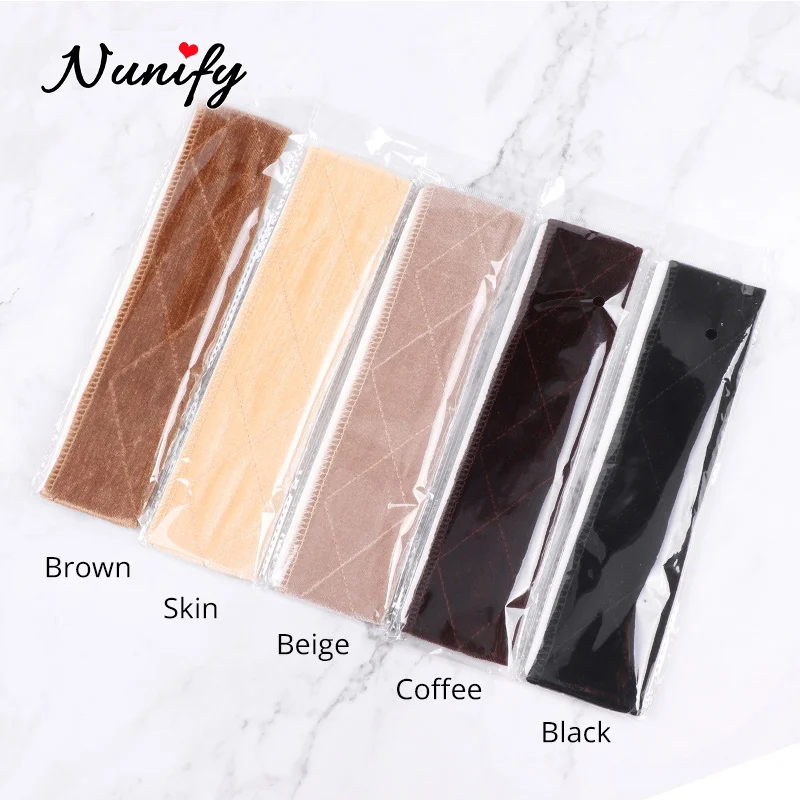 Nunify  Wig Grip Band Hand Made Wig Flexible Velvet Wig Grip Scarf Comfort Head Band Adjustable Fastern Wig 5Colors