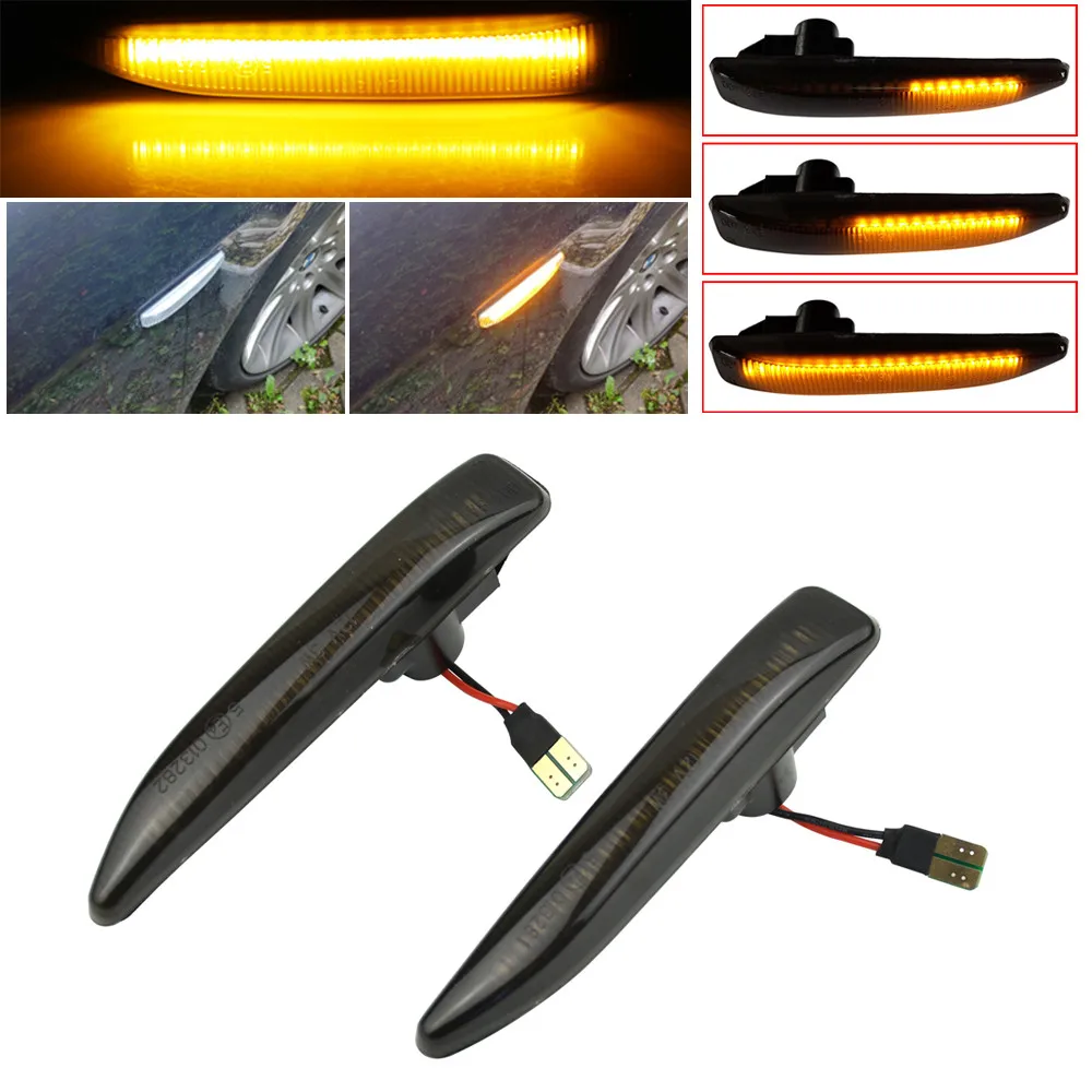 2 Pieces Car LED Side Marker Light Dynamic Flowing Sequential Indicator Lamp Auto Turn Signal Light For BMW 7 Series E65 E66 E67