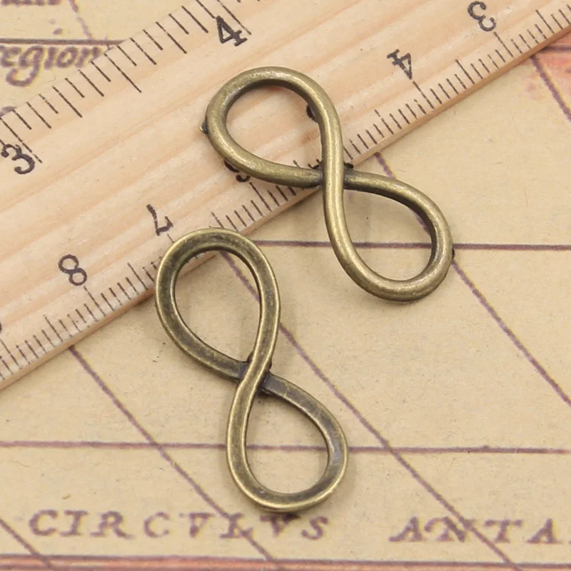 25pcs Charms Infinity Link Connector 30x12mm Tibetan Bronze Silver Color Pendants Antique Jewelry Making DIY Handmade Craft