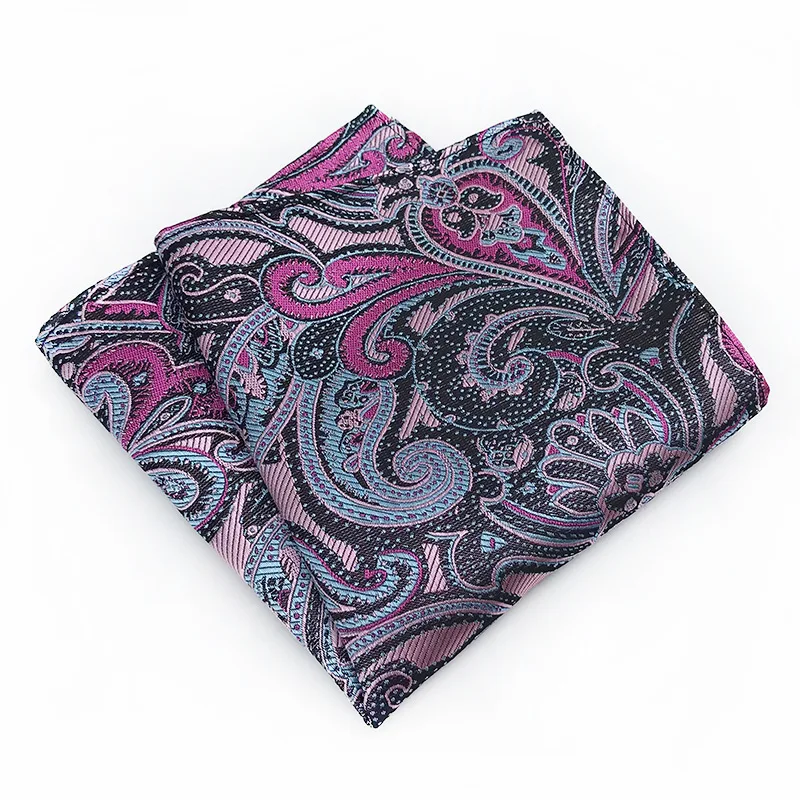 Men Brand Pocket Towel Polyester Handkerchief Scarves Vintage Embroidery Floral Printed Pocket Square Wedding Hankies Fit Jacket