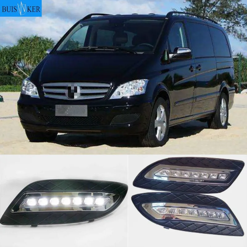 

2Pcs For Mercedes Benz viano 2011 2012 2013 2014 12V Daytime Car Light Car LED DRL Fog Lamp Decoration Running Light