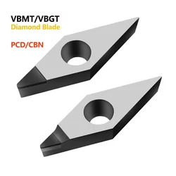 CNC 선반 PCD CBN 다이아몬드 인서트, VBMT VCMT VBGT VNMA, CNC 공작 기계용 고경도 커터 블레이드, VBMT160404 VNMA160408