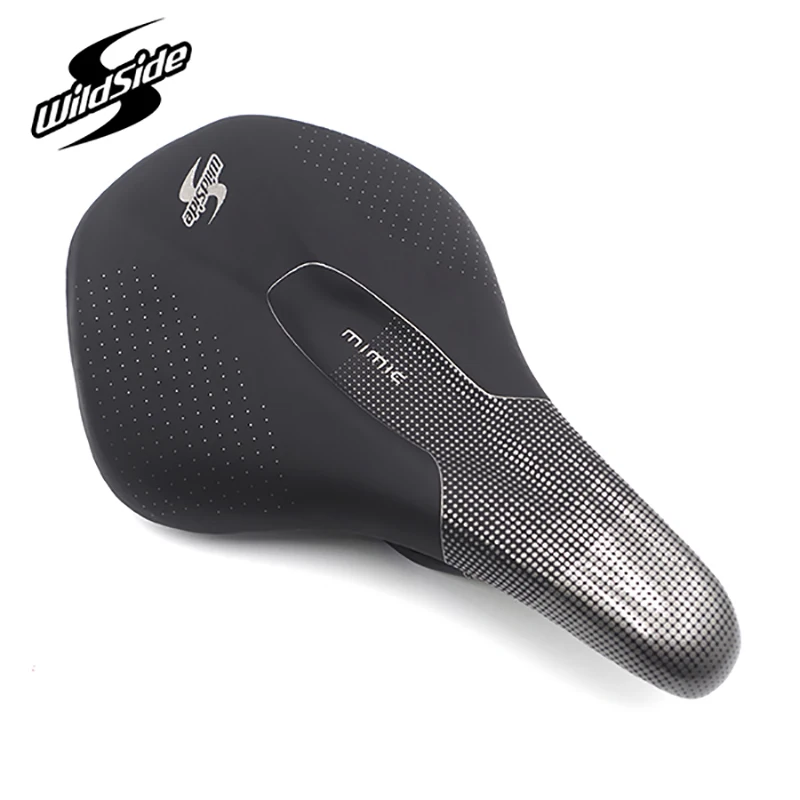 Wildside Ultralight Bicycle Full Carbon Saddle MTB Road Bike vtt racing seat Wave Saddle Super Light Leather Cushions 143 155mm