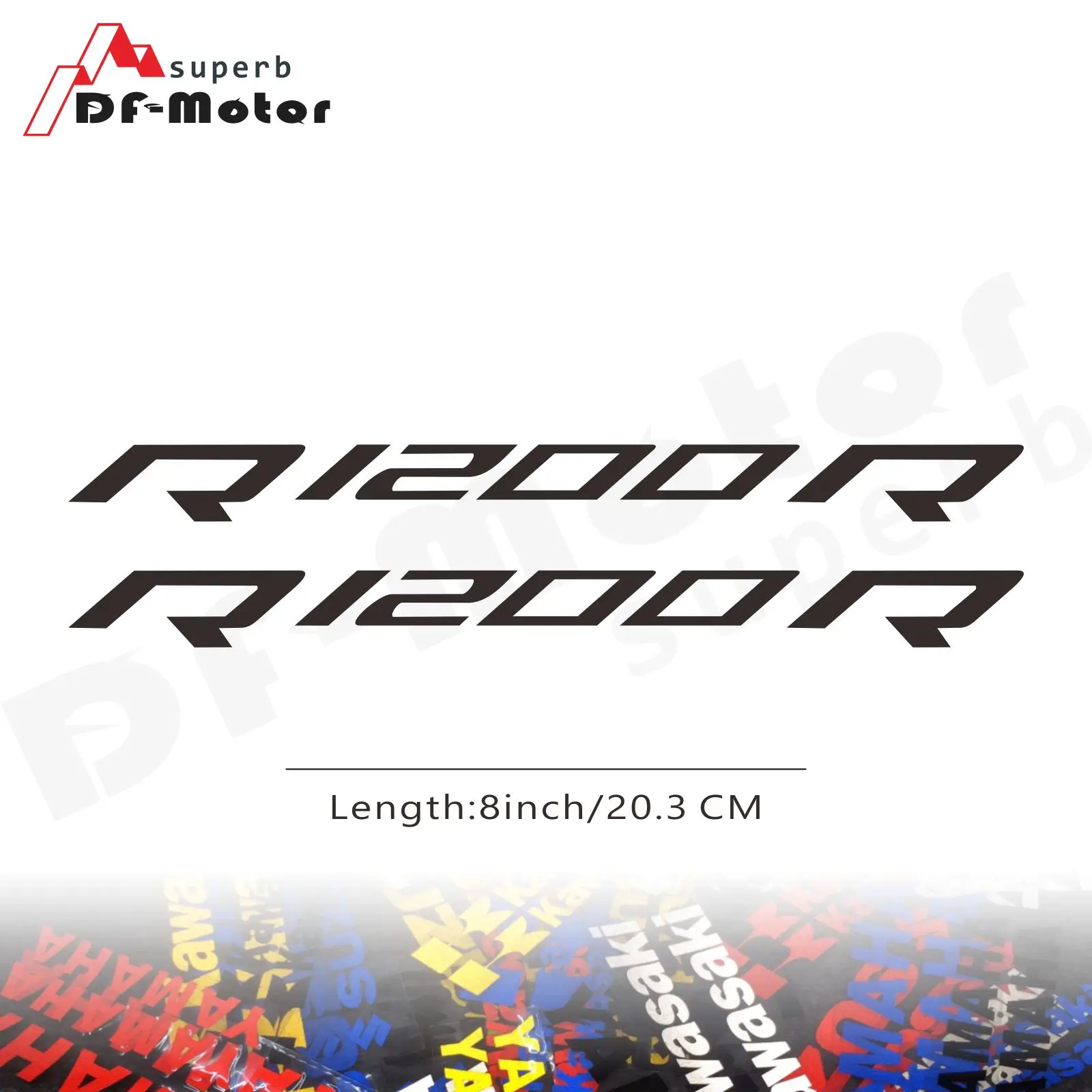 

8Inch Reflective Sticker Decal Motorcycle Car Sticker Wheels Fairing Helmet Sticker Decal For BMW R1200R R 1200 R R1200 R