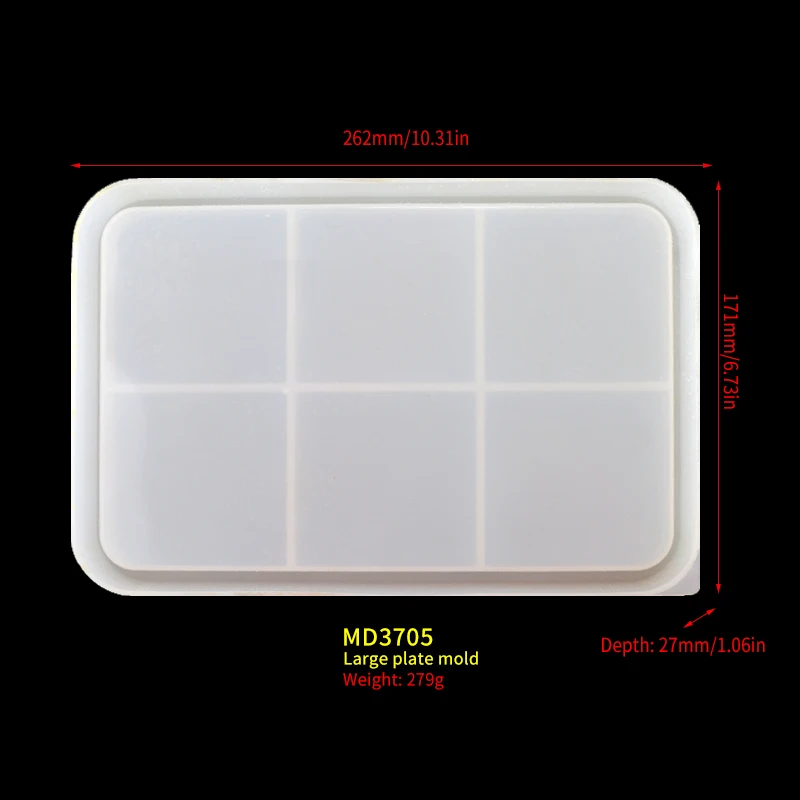 Super Big Deep Tray Mold Rectangle Plate Epoxidharz Formen Fruit Disc Tea Tray Epoxy Mallen For Craft Making Casting Molds Tool