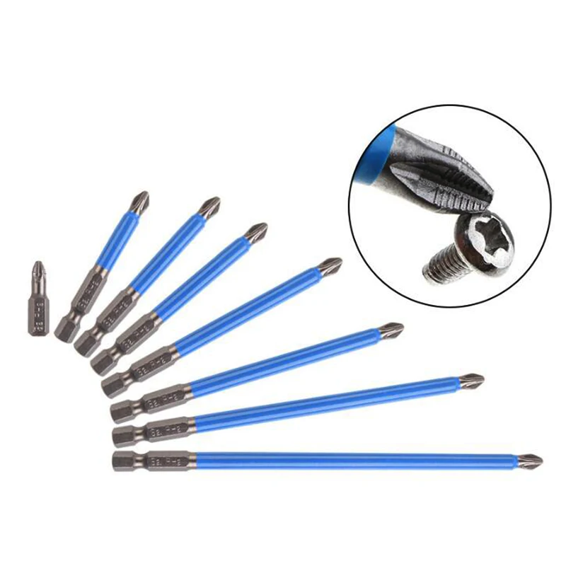 10pcs Screwdriver Bits Cross Headed PH2 Magnetic Anti-Slip Bits Power Tool
