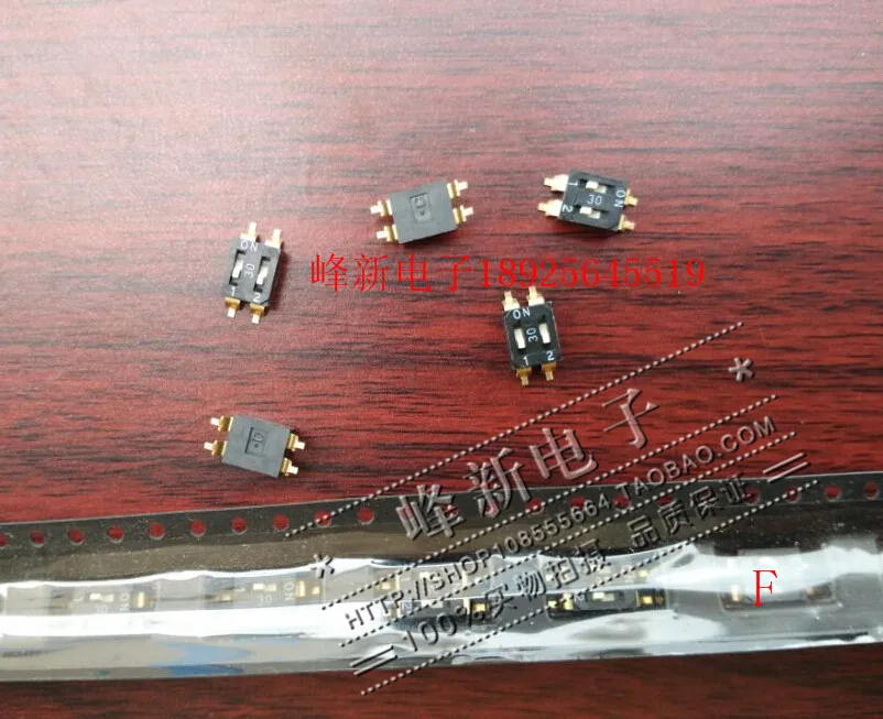 3Pcs Taiwan Hittebestendige Zwarte Vergulde Ic Patch 2P2 Bit Codeerschakelaar Platte Toggle 2.54Mm toonhoogte Schakelaar