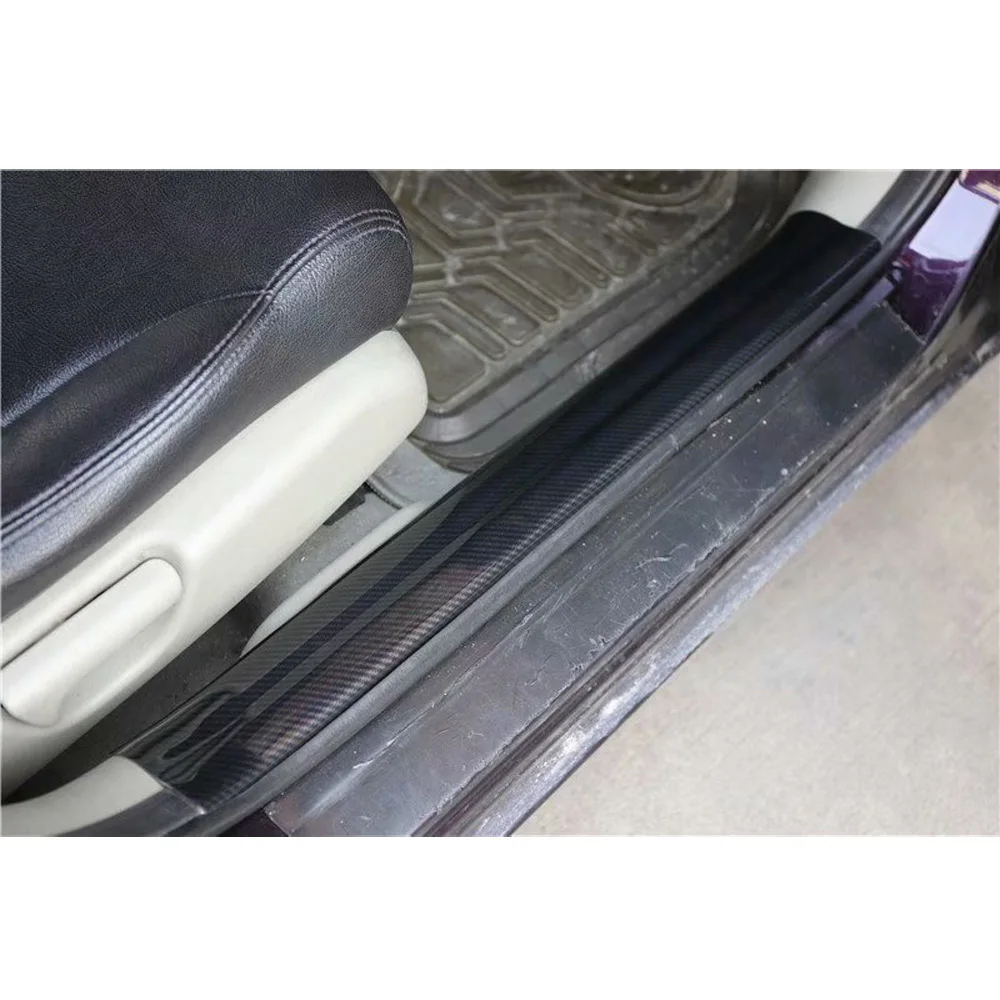 ABS Carbon Fiber Style Car Door Sill Plate Decoration Strips Cover Trim For Honda Civic 9th 2012 2013 2014 Auto Molding Styling