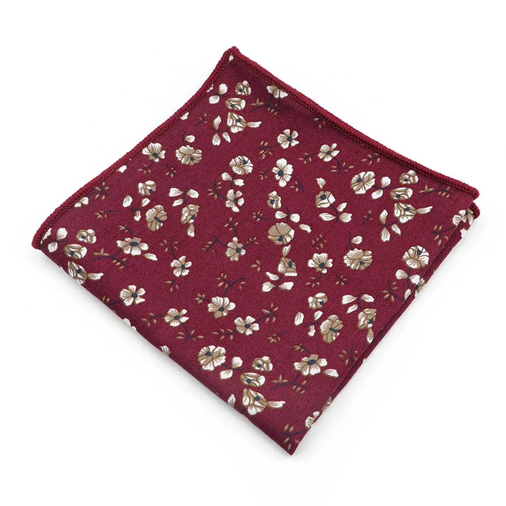 Men's Floral Pocket Square, Retro Style