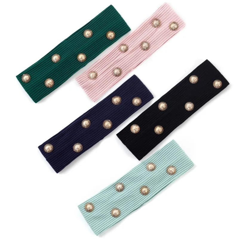 

SunflowerAccessories Hardware DIY Women Headband Handmade Cotton Hair Bands Sport Elastic Solid Color Hairbands