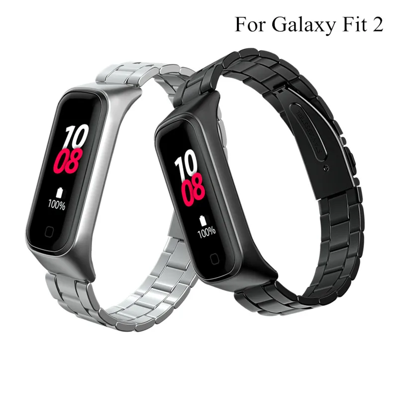 Watch Band for Samsung Galaxy Fit 2 Strap Metal Stainless Steel Wristband For Samsung Galaxy Fit2 R220 Smart Band Strap