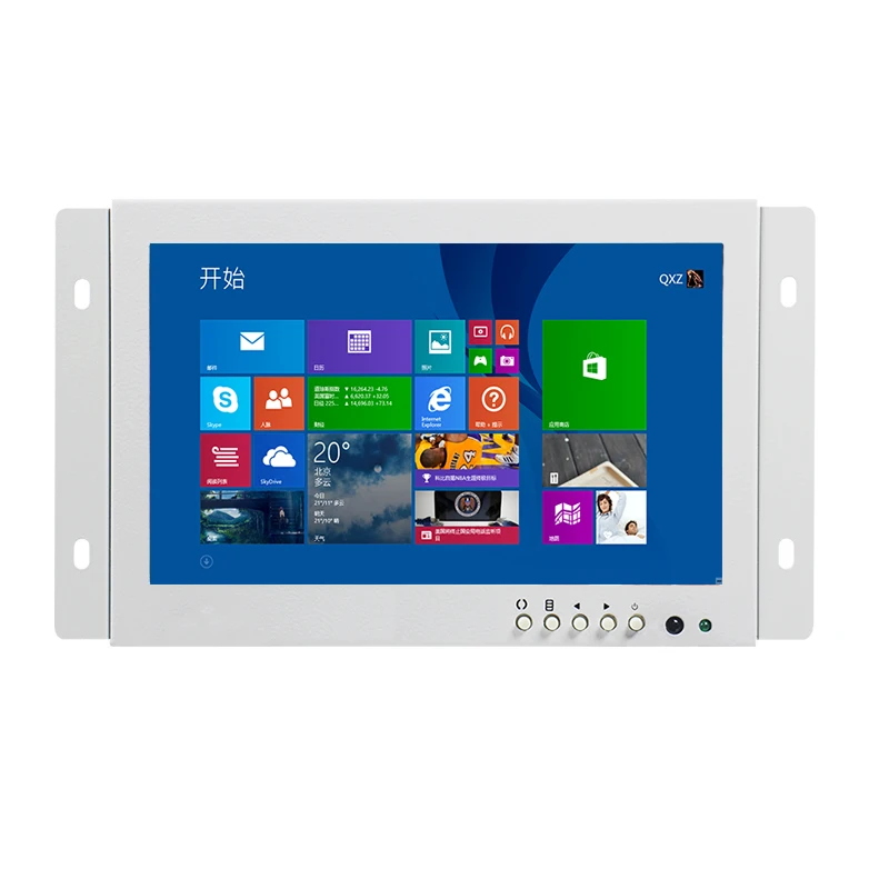 Cheap Small  White Color 7 Inch 1024x600 16:9 Widescreen Medical Industria Use VGA HDMI Open Frame Touch Screen Monitor