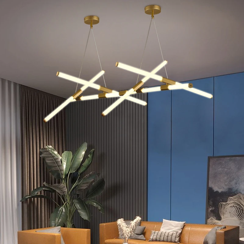 Led chandelier villa branch chandelier creative living room lamp can be spliced, adjustable chandelier, hall front desk bar lamp