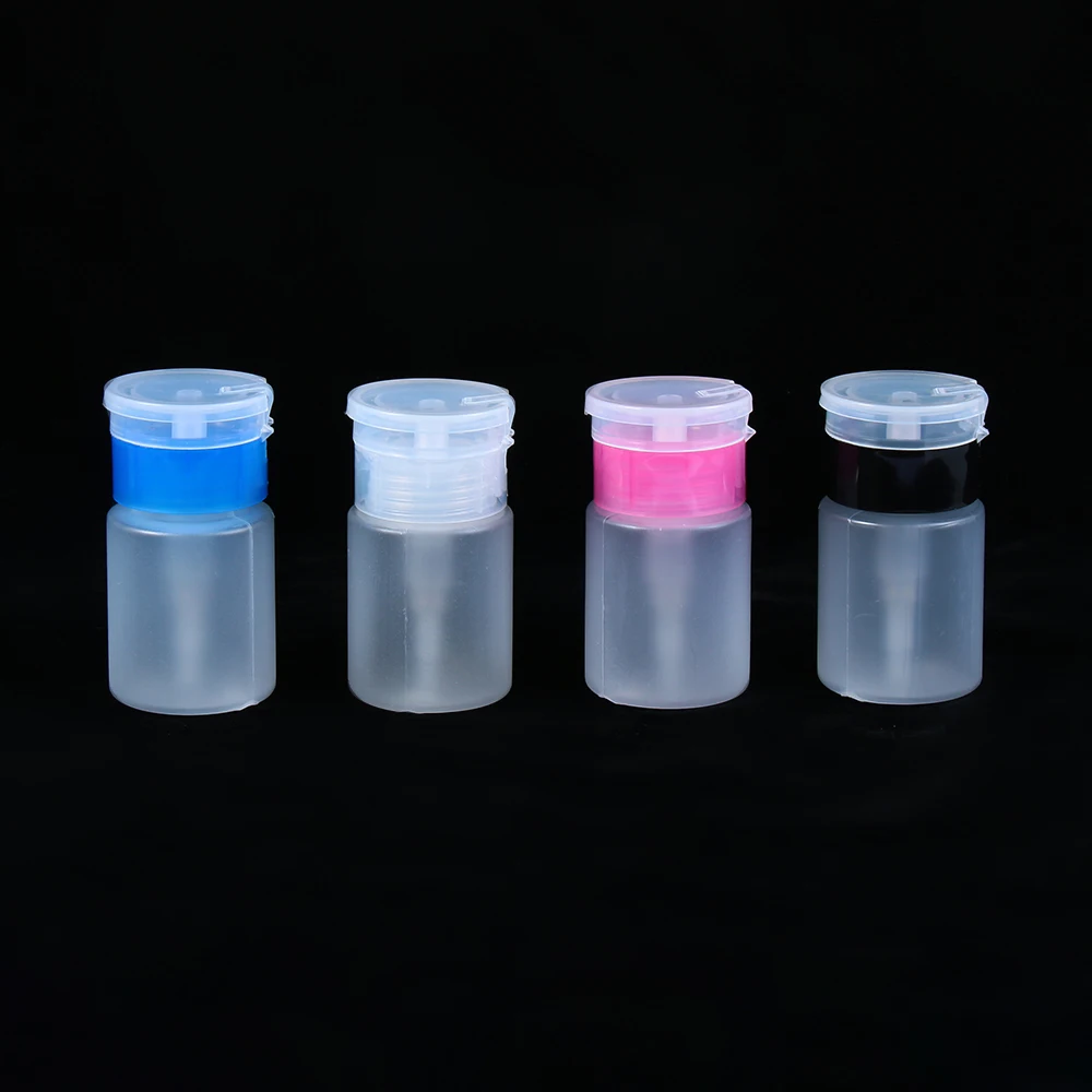 60ML Mini Pump Dispenser Empty Bottle Acrylic Gel Polish Remover Cleaner Liquid Container Storage Small Pressure Bottle Nail Art