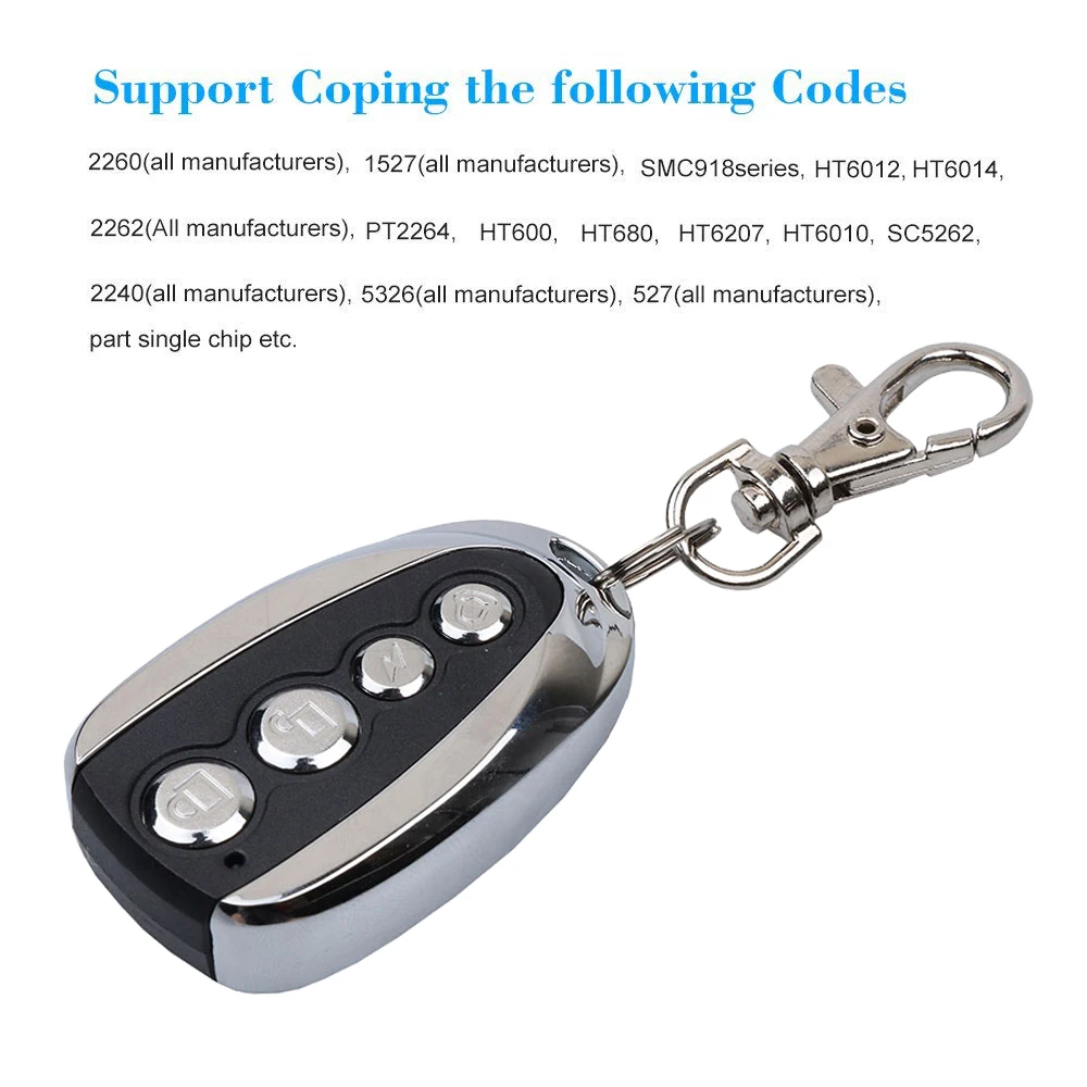 kebidu Mini Electric 4 Button 433.92 MHz Auto Copy Remote Control Duplicator Cloning Car Key Gate Keys Copy Controller