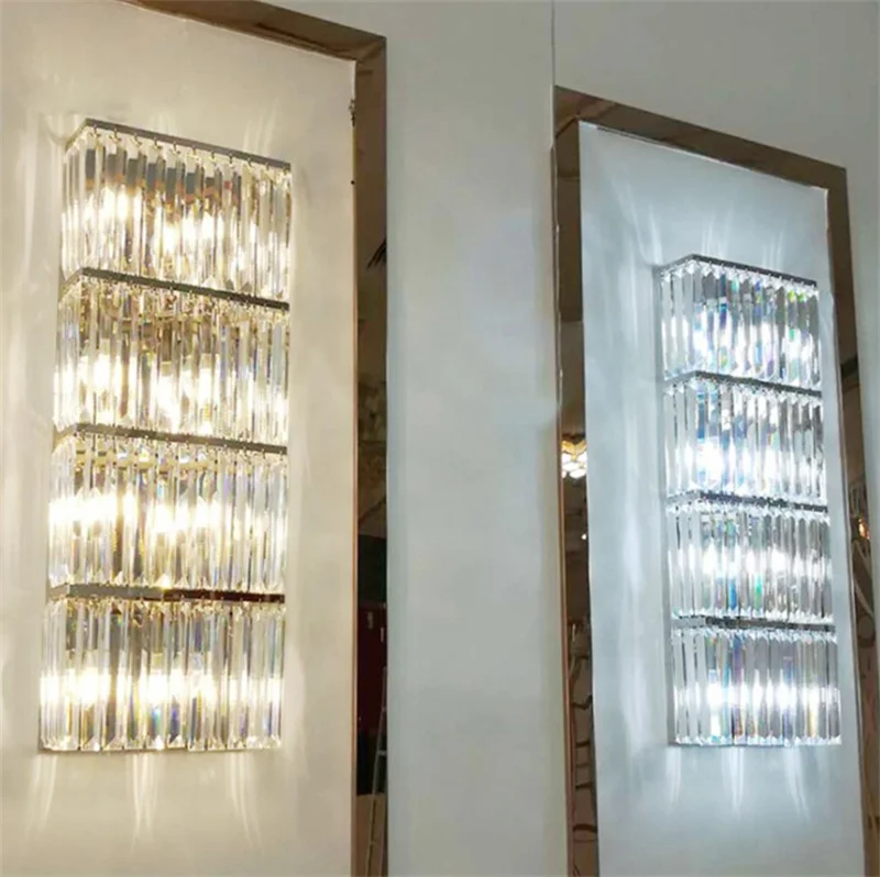 120CM Lange Kristall Wand Beleuchtung Große Wand Leuchte für wohnzimmer Hotel Luxus Wand Leuchten Kristall Wand Lampen E14 led Abajur