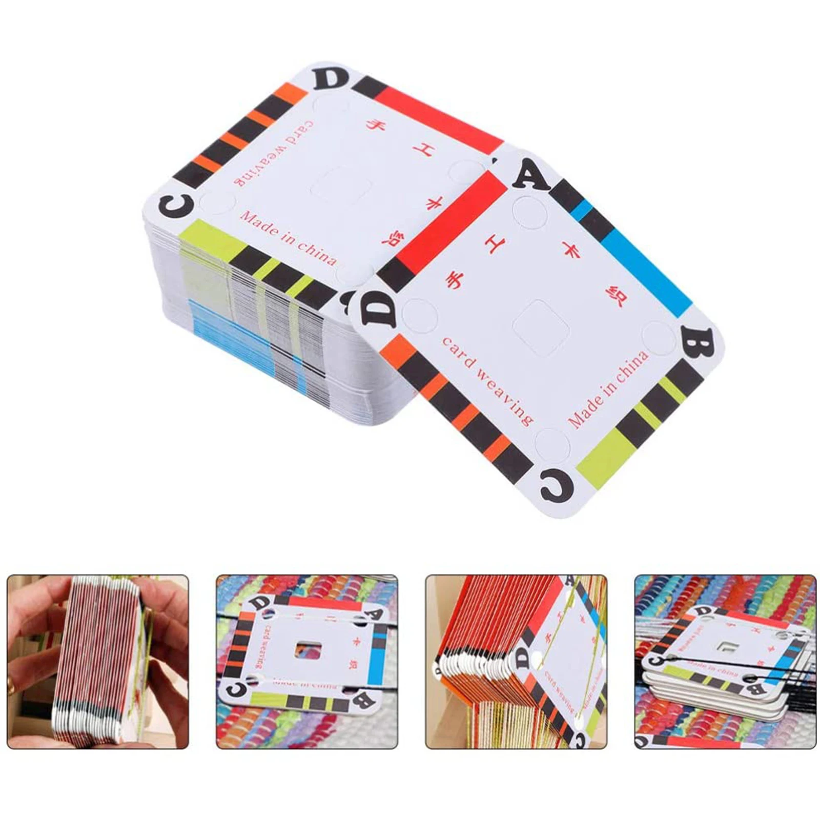 100Pcs Handy Weaving Cards Tablet Weaving Card for Loom or Inkle Loom Weaving Accessories