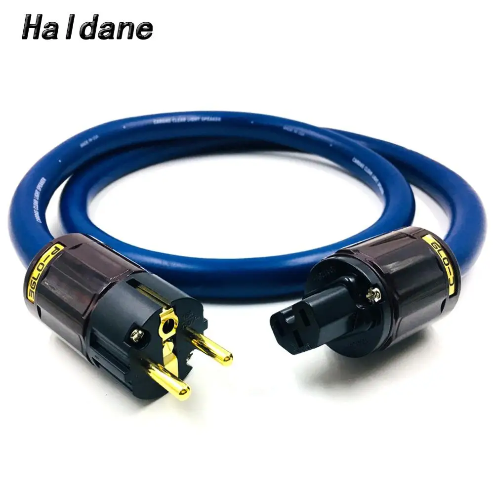 

Haladne HIFI Gold-plated Plug EU Schuko AC power Cable HIFI AC Power Cord Cable with CARDAS CLEAR LIGHT SPEAKER Cable