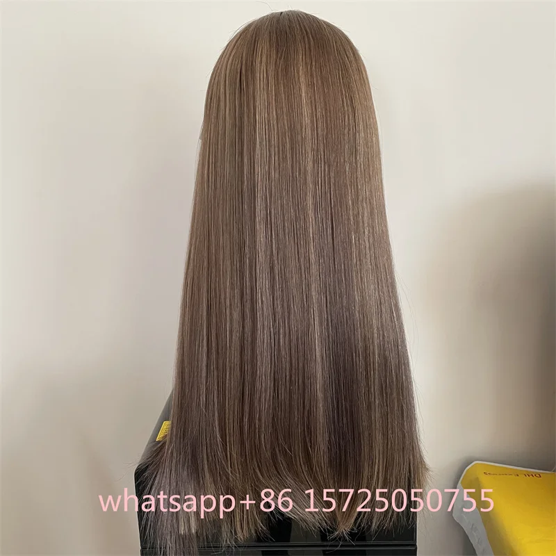 Luxury New Color Jewish Wig European Virgin Hair Lace Front Top Wig Straight  Kosher Wig Best Lace Top In Stock Free Shipping