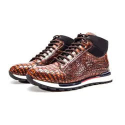chue men crocodile boots men casual shoes male crocodile leather shoes men crocodile shoes brown color brush color men shoes