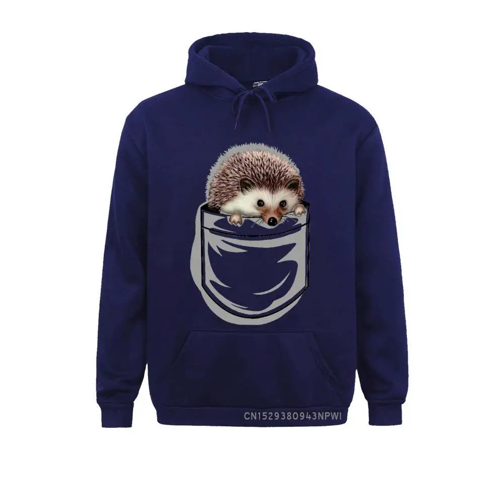 New Men Hoodie Super Cute Pocket Hedgehog Print Hoodie Funny Cartoon Design Guys White Casual Hoody Man Coats