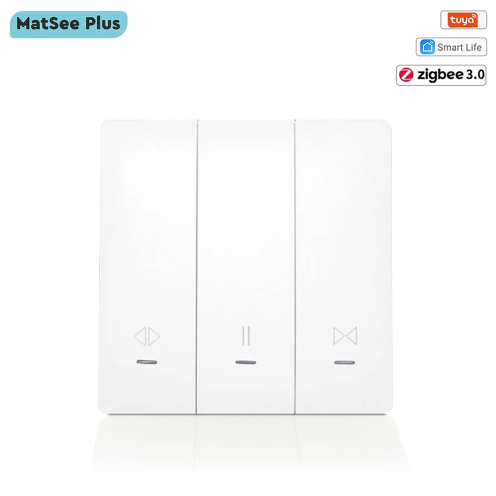 Interruptor inteligente para cortinas tuya eu zigbee, controle remoto com cortina de rolo, funciona com alexa e google home