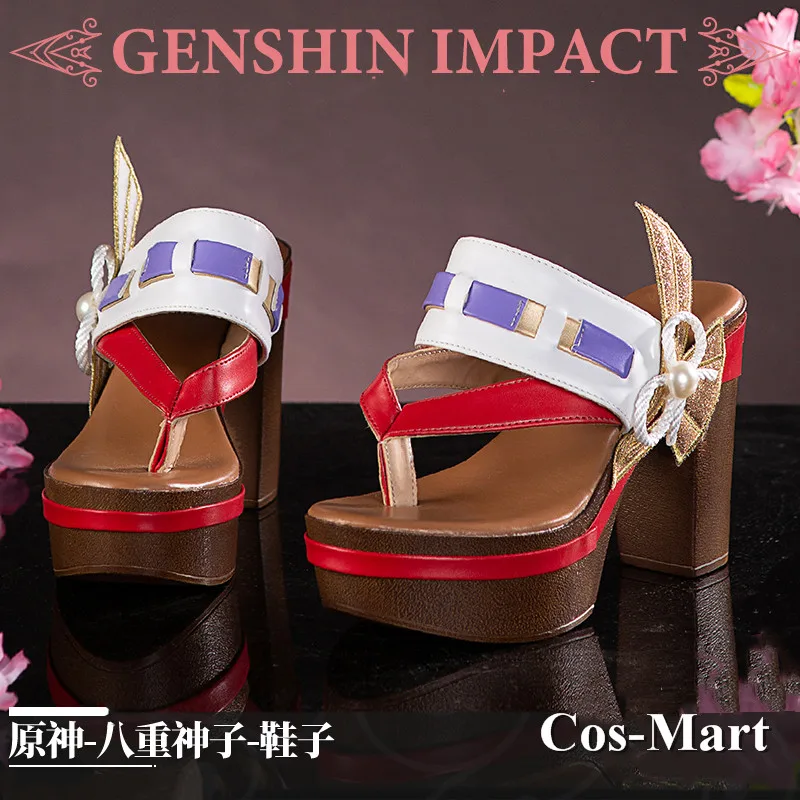 Игра Cos-Mart Genshin Impact Yae Miko/Raiden Shogun/ Yoimiya/Sayu обувь для косплея универсальная Боевая обувь на высоких каблуках для ролевых игр