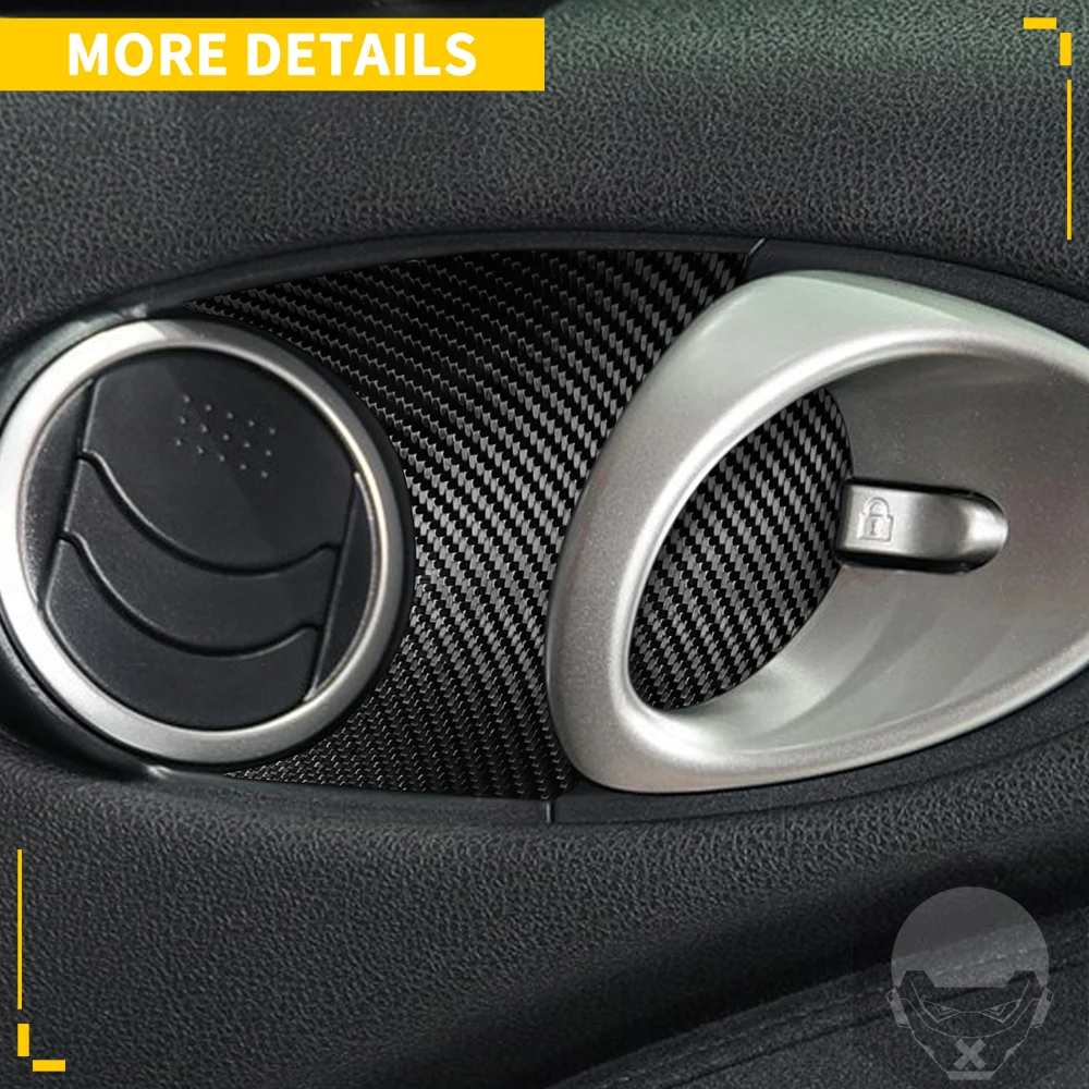 For Nissan 370Z Z34 Door Bowl Trim Cover Door Handle Barrel Real Carbon Fiber Car Stickers Interior Decoration Accessories 2Pcs