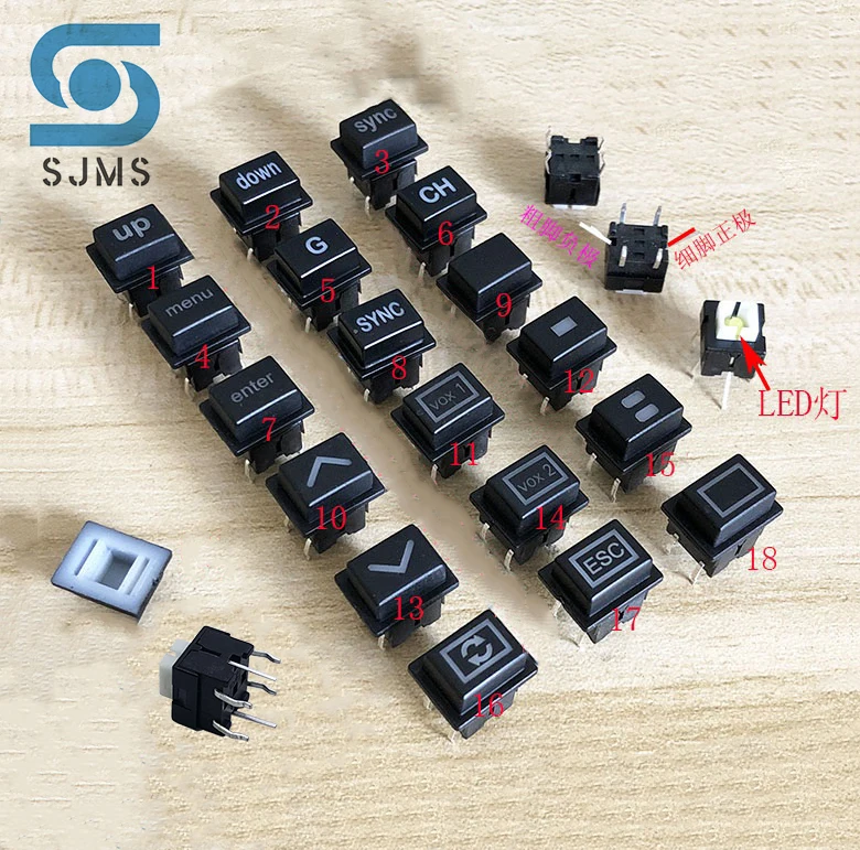 8*8*12mm DIP-6P Mit Licht LED Tactile Micro Push Button Momentary Schalter + C21 Kann licht Übertragen Runde taste Schalter Kappe – Detail 2