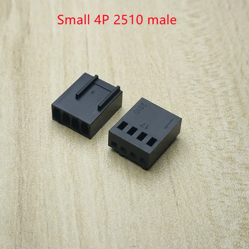 

100PCS/1Lot Black Small 3+1PIN 4P Male Plug Plastic Shell For PC Computer ATX 2510 Fan Floppy Drive Power Connector Housing