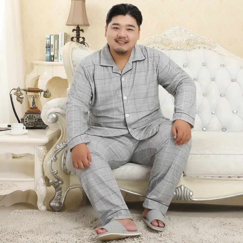 100% 코튼 가을/겨울 옷깃 카디건 긴 소매 남자 잠옷 참신 지방 Homewear 세트 스타일 편안한 아늑한 라운지