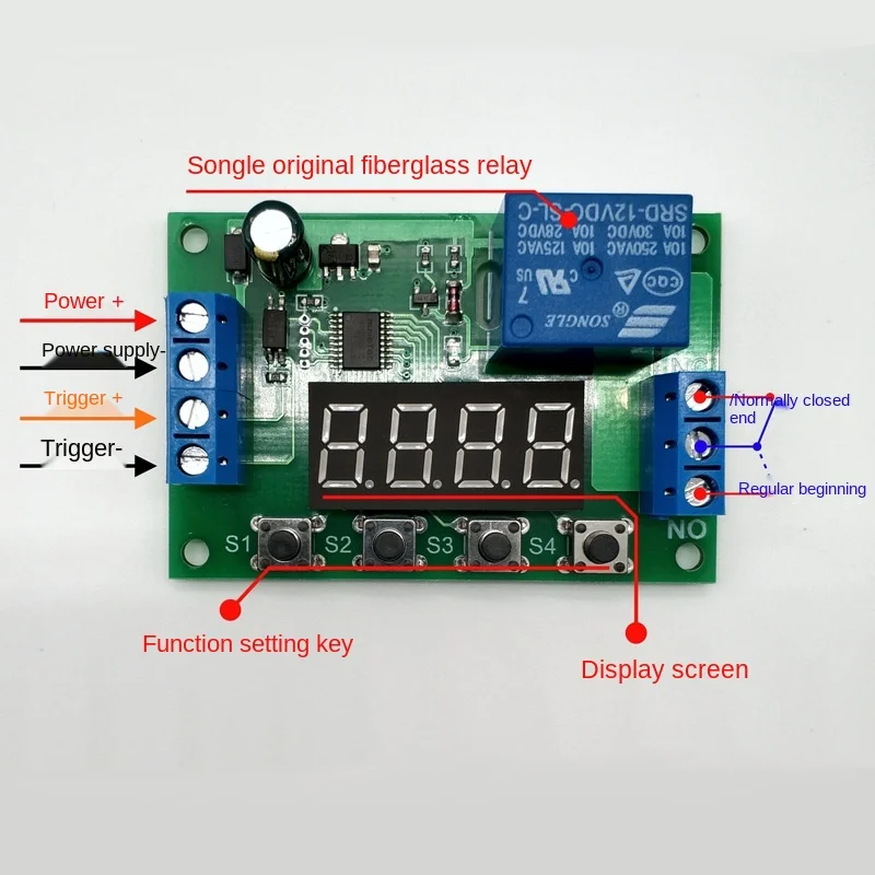 Multi-function Delay Time Relay Module Pulse Isolated Trigger Cycle Counting 10A Multi-purpose Time Relay Module 10A