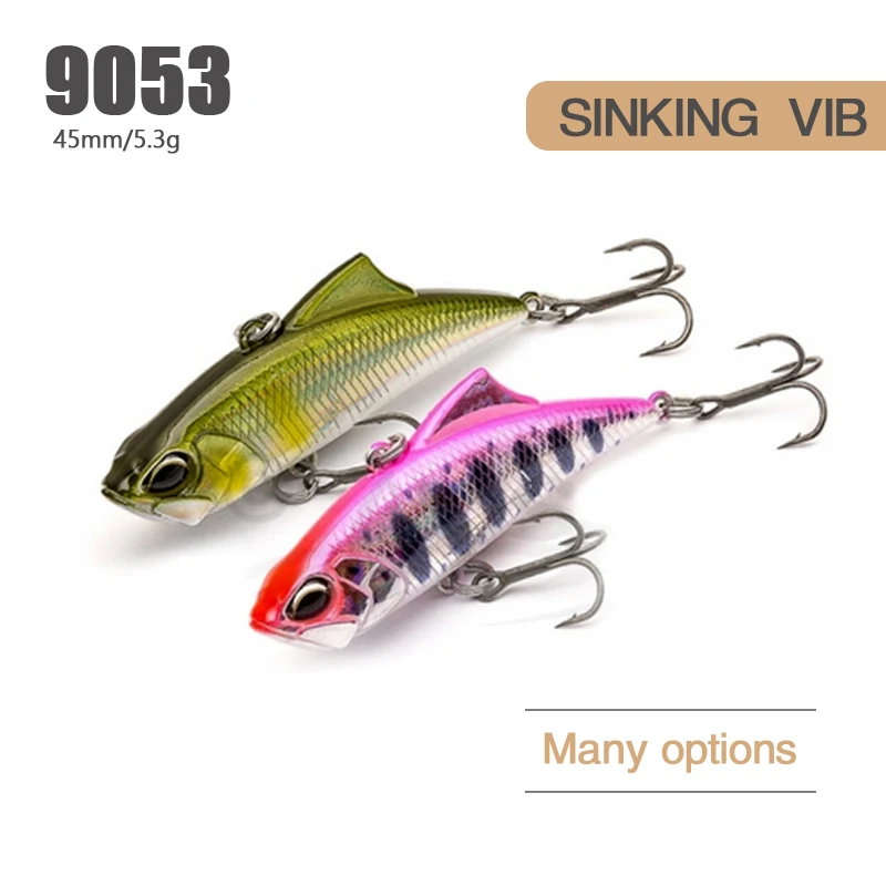 Señuelos de Pesca con vibración que se hunden, cebo Artificial Isca de invierno, Carpe Leurre Wobblers para peces, 5,3g, 45mm